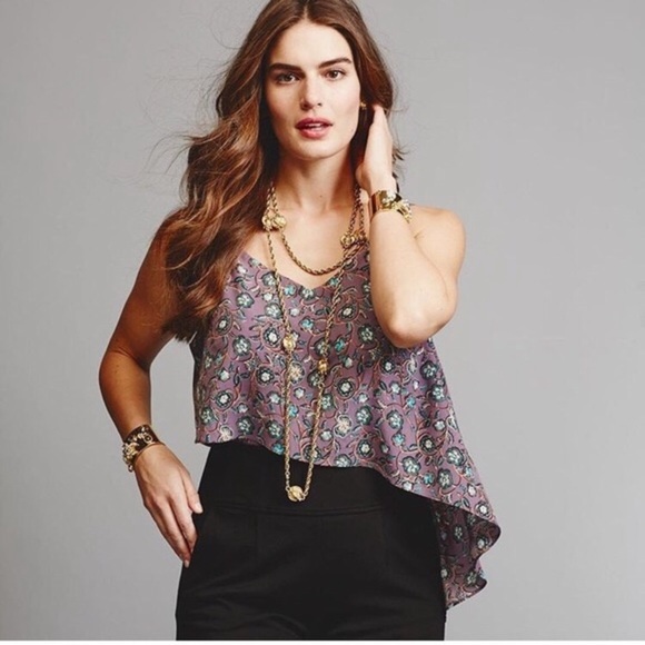 CAbi Tops - CAbi Lavender Floral Scrollwork Sleeveless Top